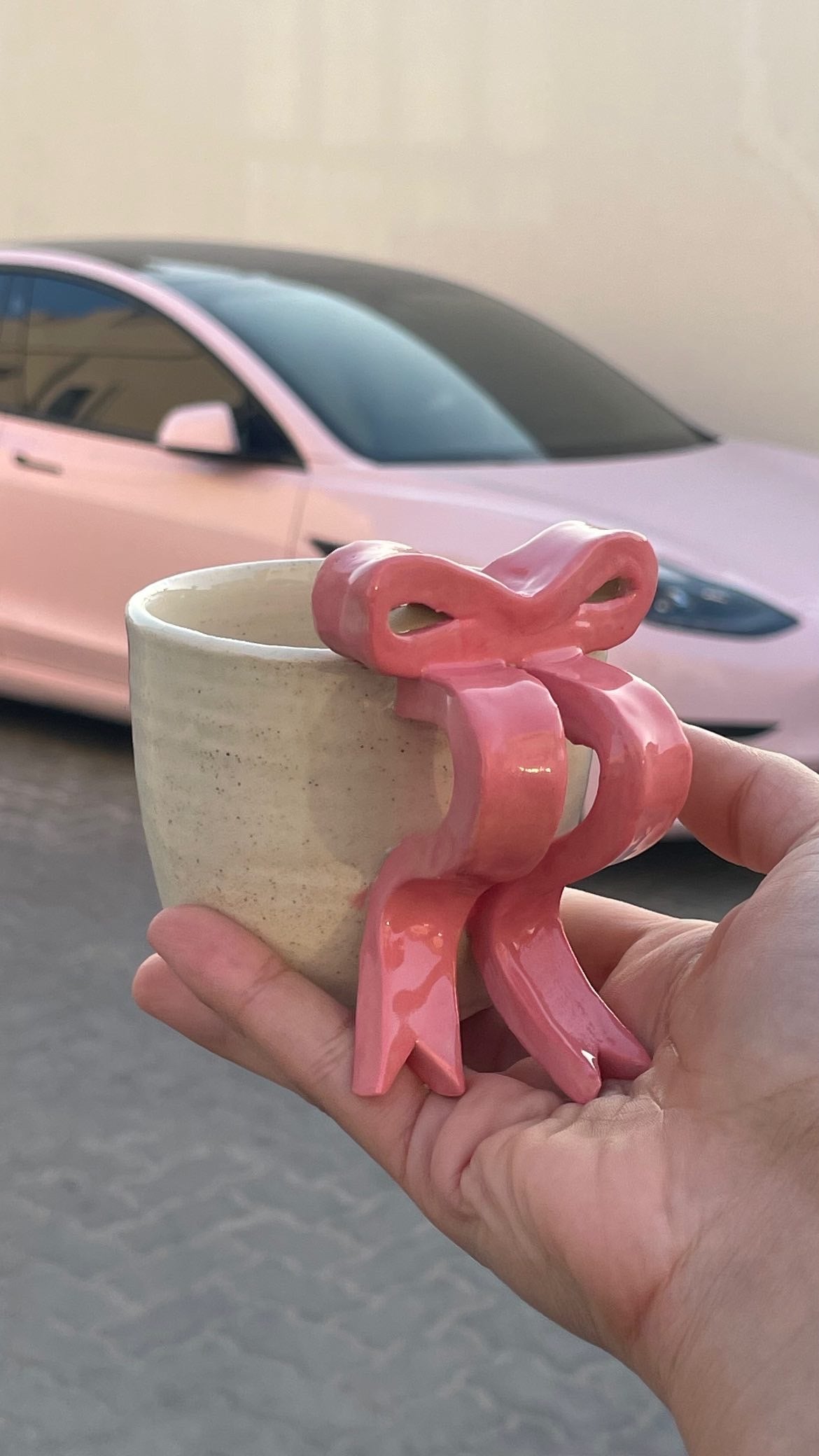 Bow handmade mug